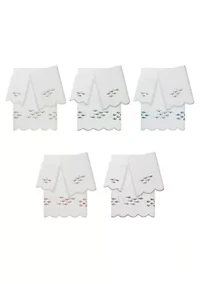 Fish School Scallop 3PC Embellished Towel Set