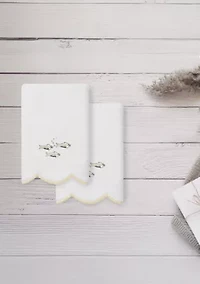 Fish School Scallop 2PC Embellished Fingertip Towel Set