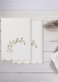 Wild Branch Scallop 2PC Embellished Bath Towel Set