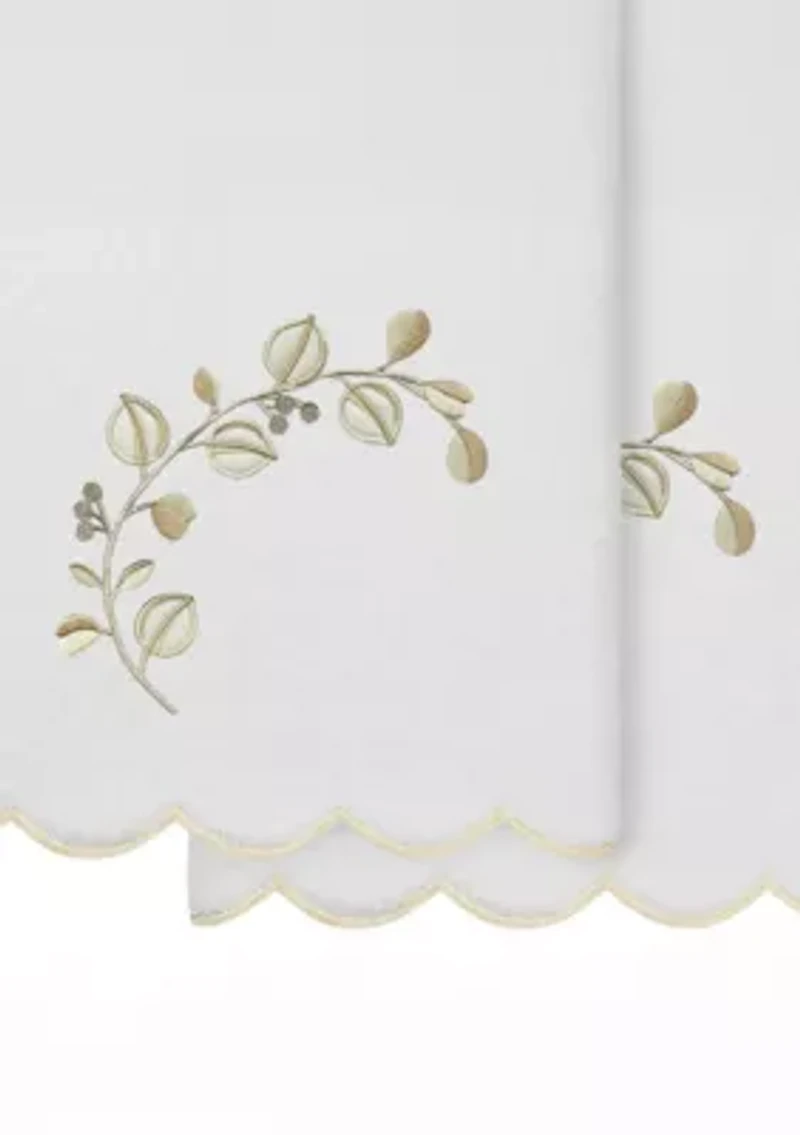 Wild Branch Scallop 2PC Embellished Bath Towel Set