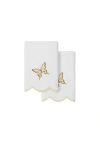 Britney Scallop 2PC Embellished Fingertip Towel Set