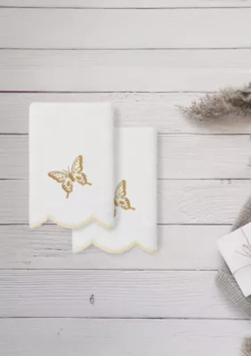 Britney Scallop 2PC Embellished Fingertip Towel Set