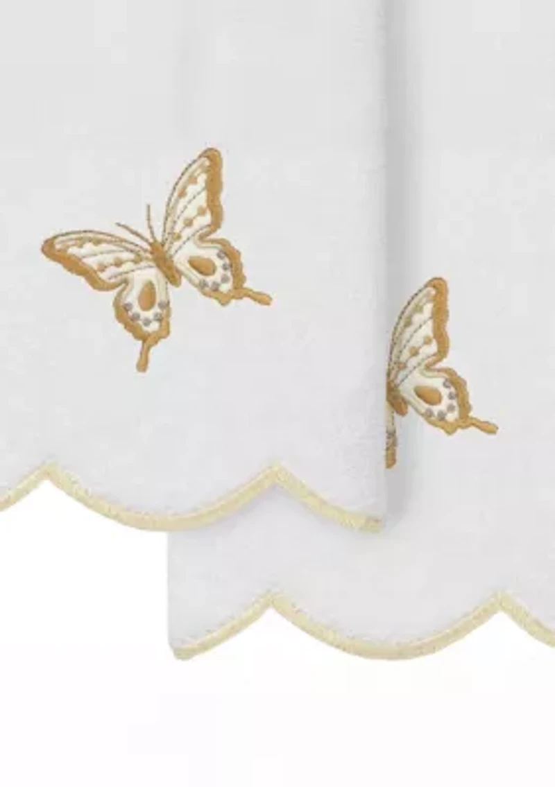 Britney Scallop 2PC Embellished Fingertip Towel Set