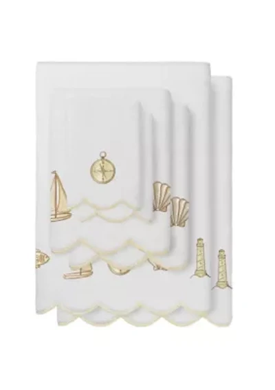 Sea Joy Scallop 6PC Embellished Towel Set