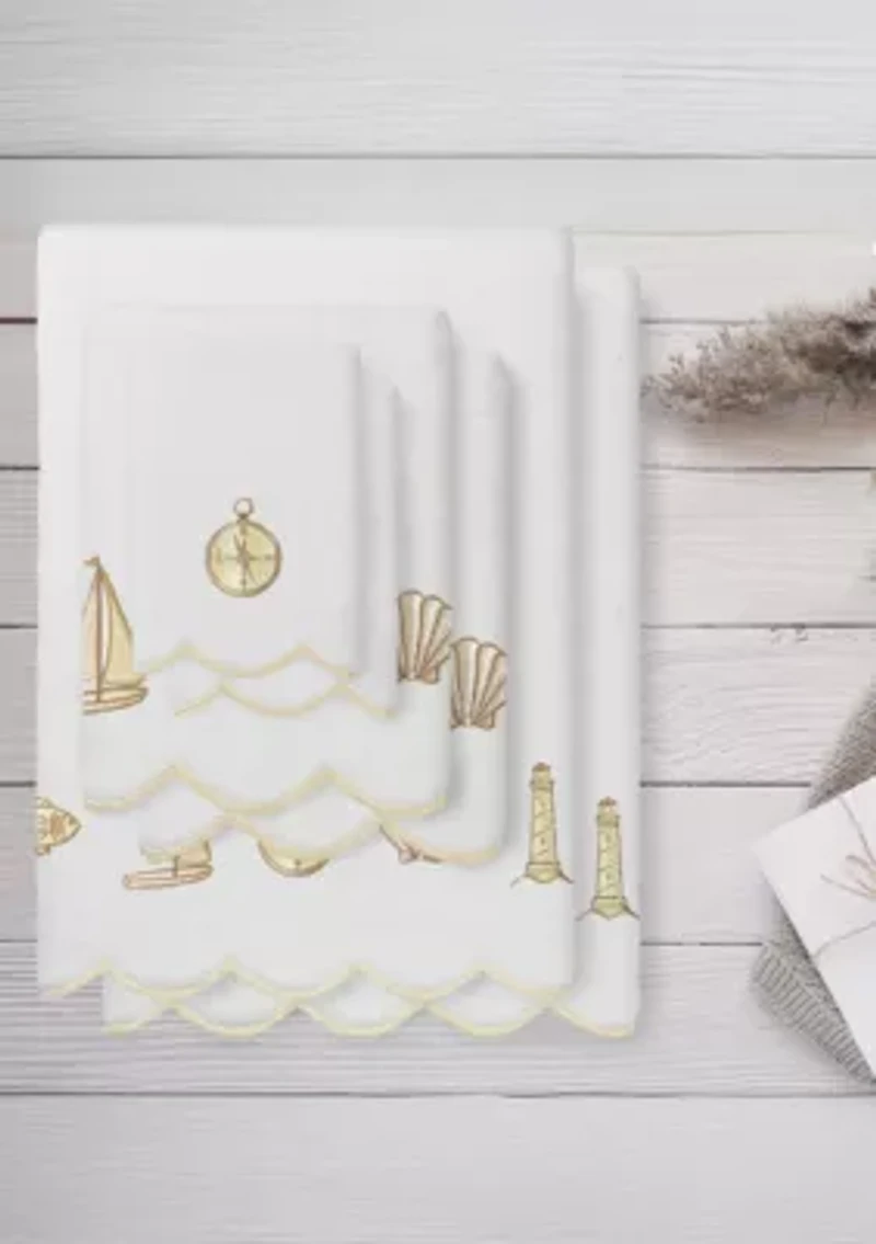 Sea Joy Scallop 6PC Embellished Towel Set
