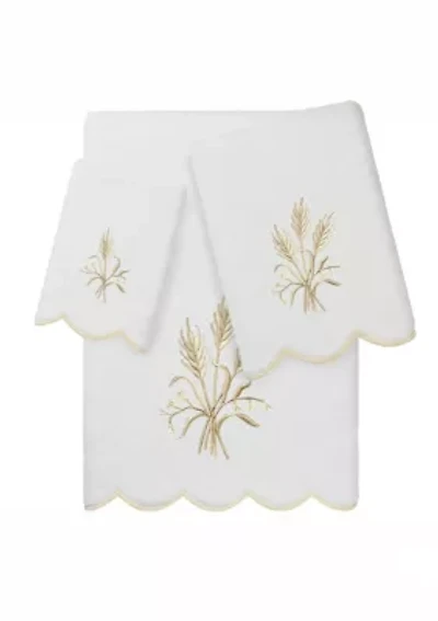 Whitney Scallop 3PC Embellished Towel Set