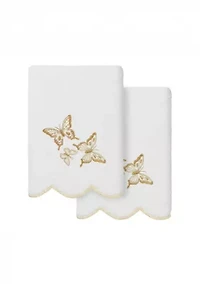 Britney Scallop 2PC Embellished Hand Towel Set