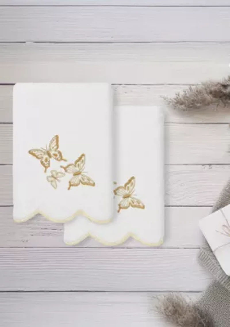 Britney Scallop 2PC Embellished Hand Towel Set