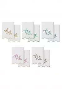 Britney Scallop 2PC Embellished Hand Towel Set