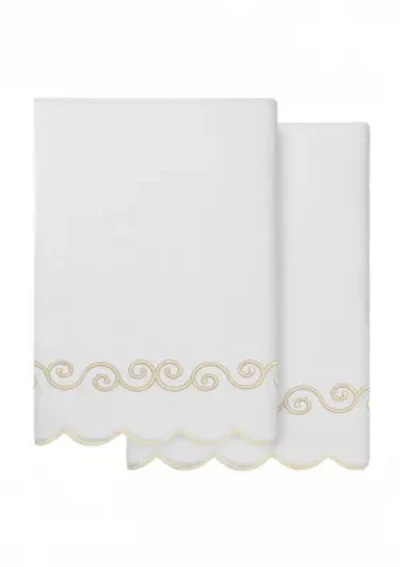 Symmetra Scallop 2PC Embellished Bath Towel Set