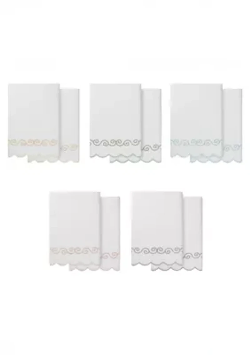 Symmetra Scallop 2PC Embellished Bath Towel Set