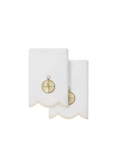 Sea Joy Scallop 2PC Embellished Fingertip Towel Set