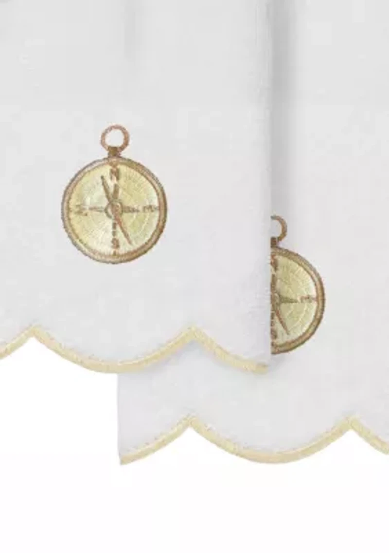 Sea Joy Scallop 2PC Embellished Fingertip Towel Set