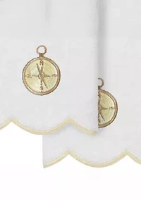 Sea Joy Scallop 2PC Embellished Fingertip Towel Set