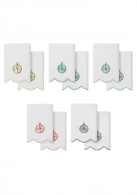 Sea Joy Scallop 2PC Embellished Fingertip Towel Set