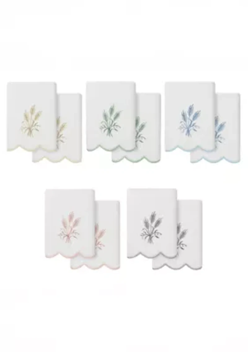 Whitney Scallop 2PC Embellished Hand Towel Set