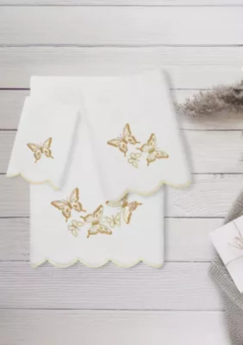 Britney Scallop 3PC Embellished Towel Set