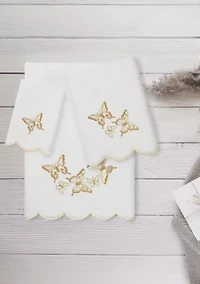 Britney Scallop 3PC Embellished Towel Set