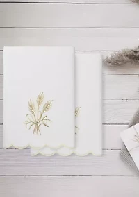 Whitney Scallop 2PC Embellished Bath Towel Set