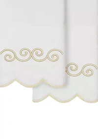 Symmetra Scallop 2PC Embellished Hand Towel Set