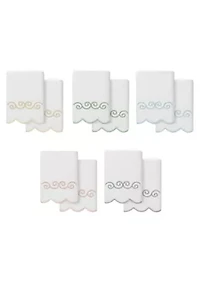 Symmetra Scallop 2PC Embellished Hand Towel Set