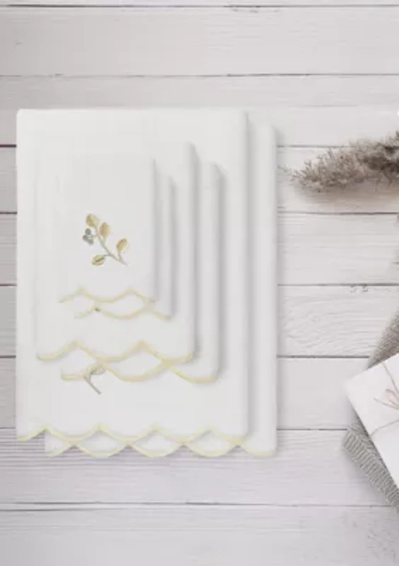 Wild Branch Scallop 6PC Embellished Towel Set