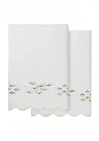 Fish School Scallop 2PC Embellished Bath Towel Set