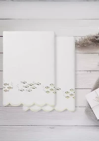 Fish School Scallop 2PC Embellished Bath Towel Set