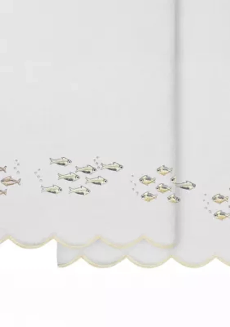 Fish School Scallop 2PC Embellished Bath Towel Set