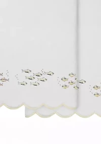 Fish School Scallop 2PC Embellished Bath Towel Set