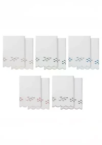 Fish School Scallop 2PC Embellished Bath Towel Set