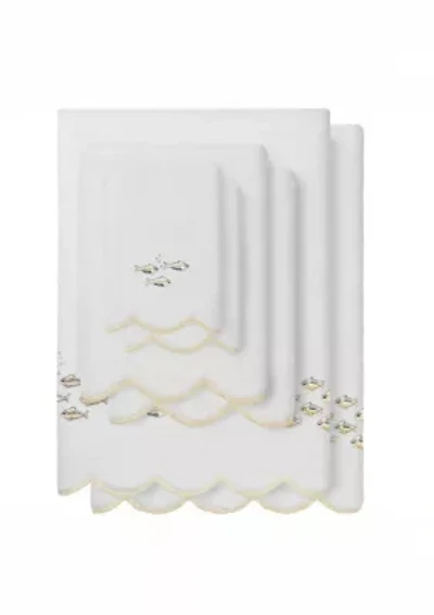 Fish School Scallop 6PC Embellished Towel Set