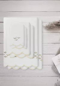 Fish School Scallop 6PC Embellished Towel Set