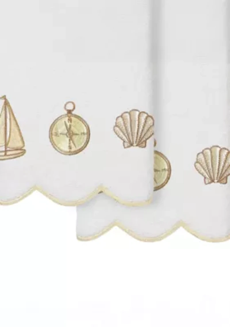 Sea Joy Scallop 2PC Embellished Hand Towel Set