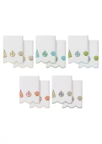 Sea Joy Scallop 2PC Embellished Hand Towel Set