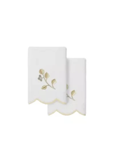 Wild Branch Scallop 2PC Embellished Fingertip Towel Set
