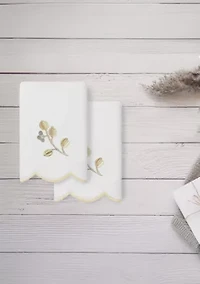 Wild Branch Scallop 2PC Embellished Fingertip Towel Set