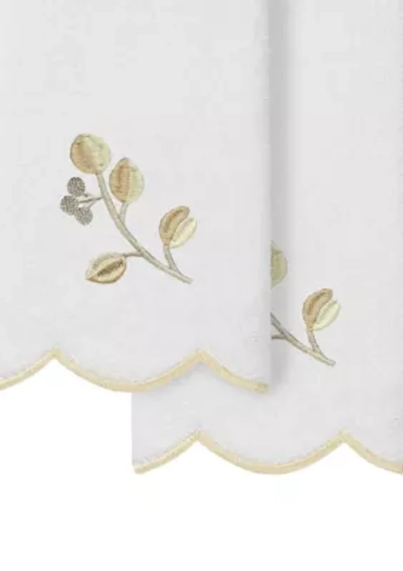 Wild Branch Scallop 2PC Embellished Fingertip Towel Set