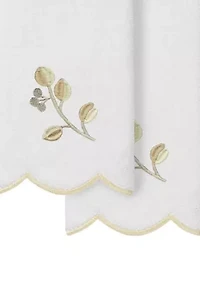 Wild Branch Scallop 2PC Embellished Fingertip Towel Set