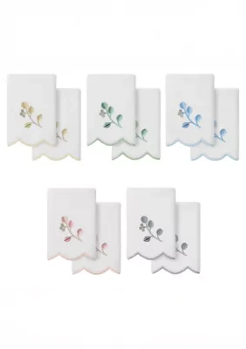 Wild Branch Scallop 2PC Embellished Fingertip Towel Set