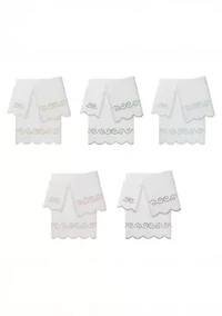 Symmetra Scallop 3PC Embellished Towel Set