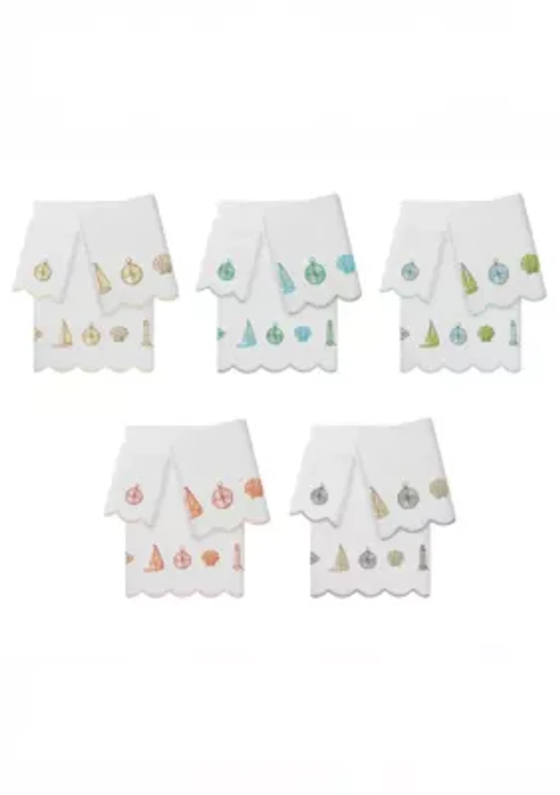 Sea Joy Scallop 3PC Embellished Towel Set