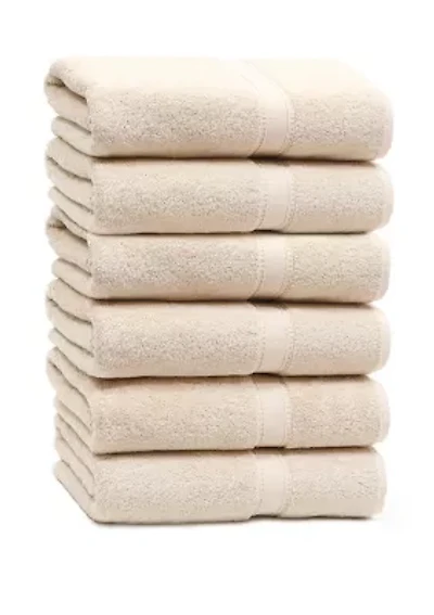 Set of 6 Turkish Cotton Sinemis Terry Bath Towels