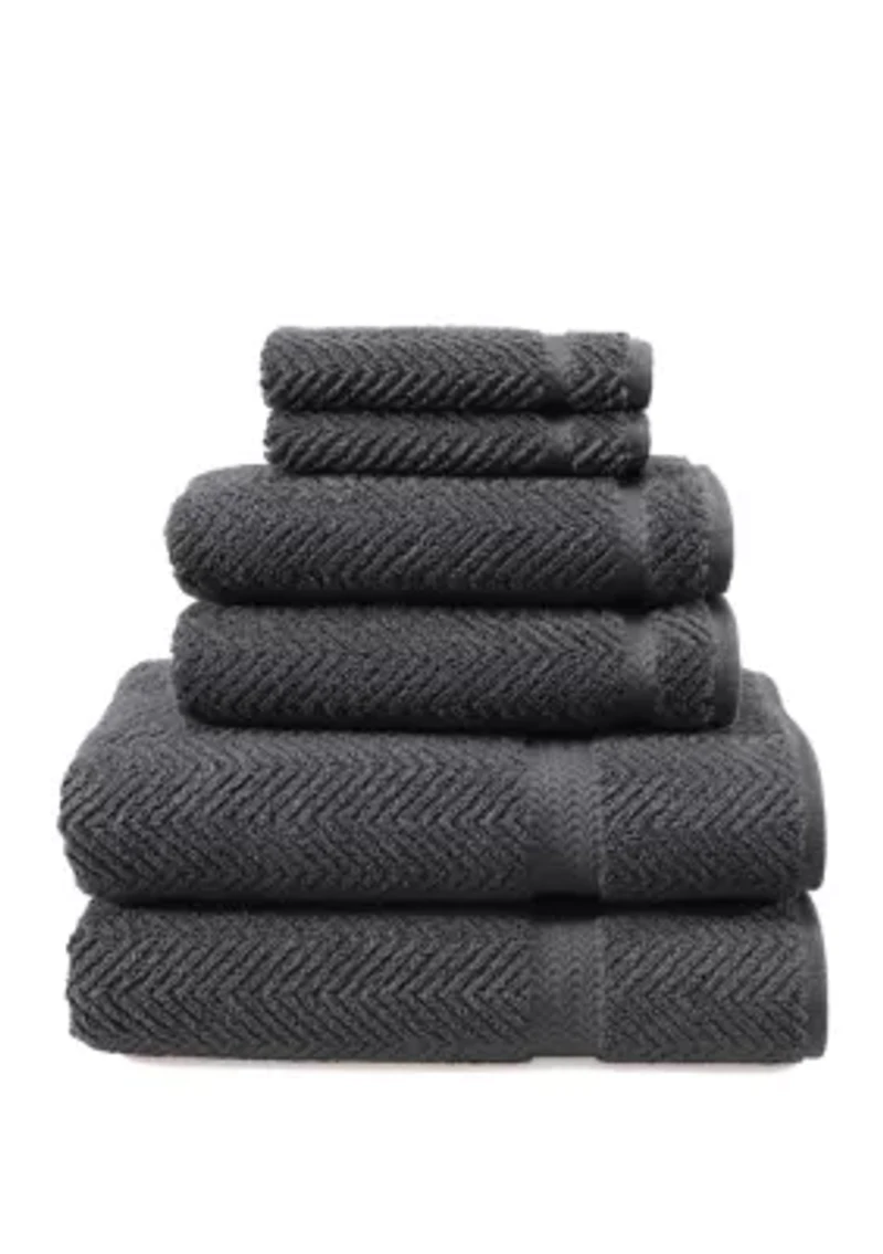 Piece Turkish Cotton Herringbone Towel Set
