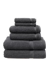 Piece Turkish Cotton Herringbone Towel Set