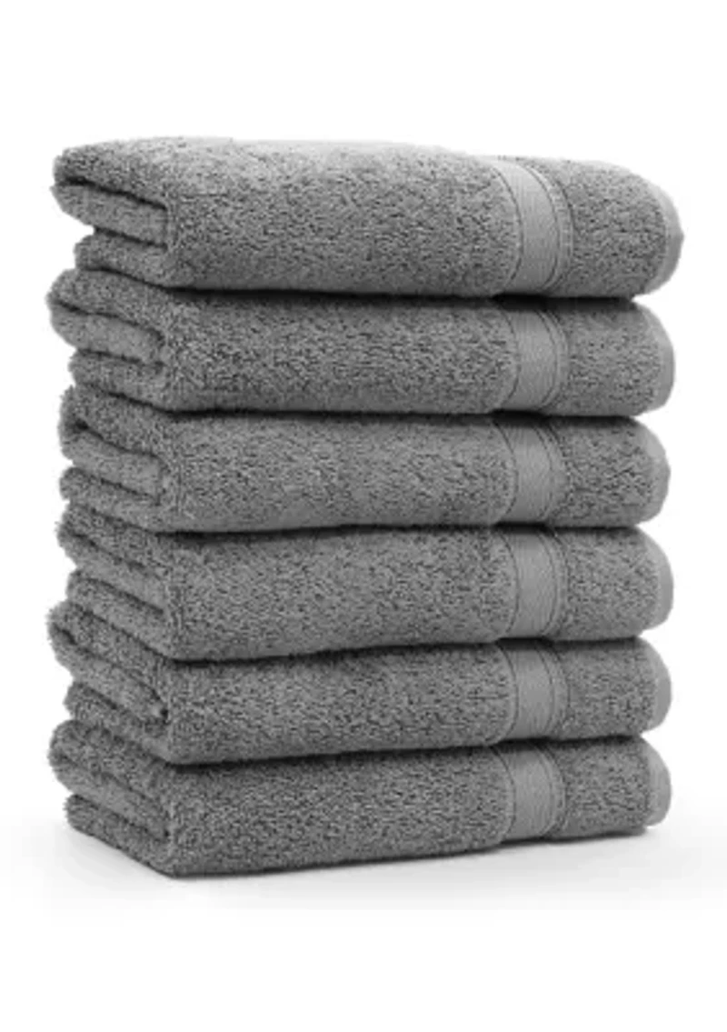 Set of 6 Turkish Cotton Sinemis Terry Hand Towels