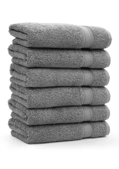 Set of 6 Turkish Cotton Sinemis Terry Hand Towels