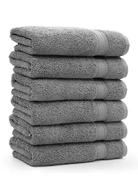 Set of 6 Turkish Cotton Sinemis Terry Hand Towels