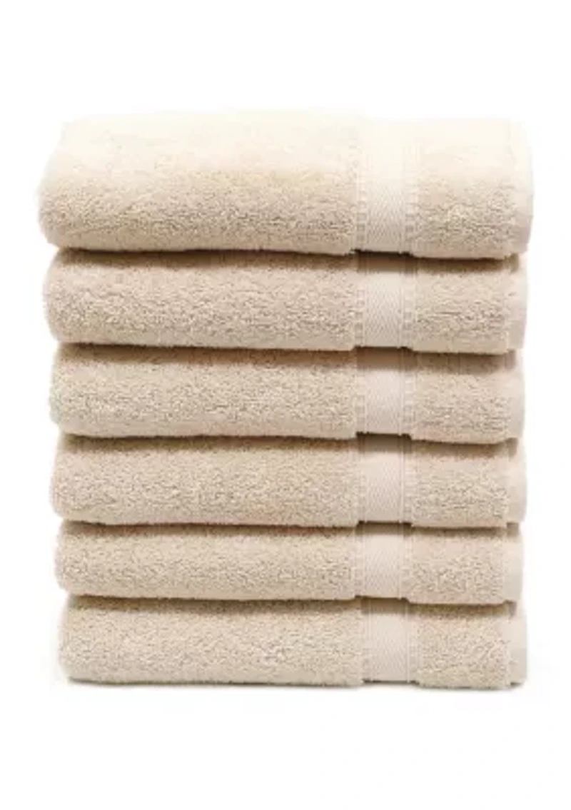 Set of 6 Turkish Cotton Sinemis Terry Hand Towels