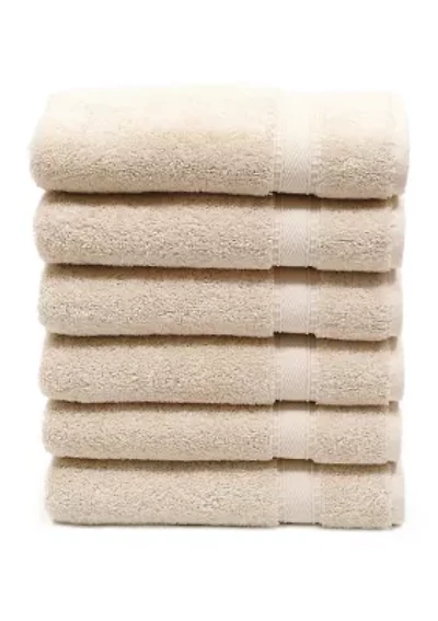 Set of 6 Turkish Cotton Sinemis Terry Hand Towels